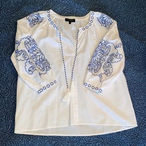 RD and koko Blouse with Embroidery and Cutouts